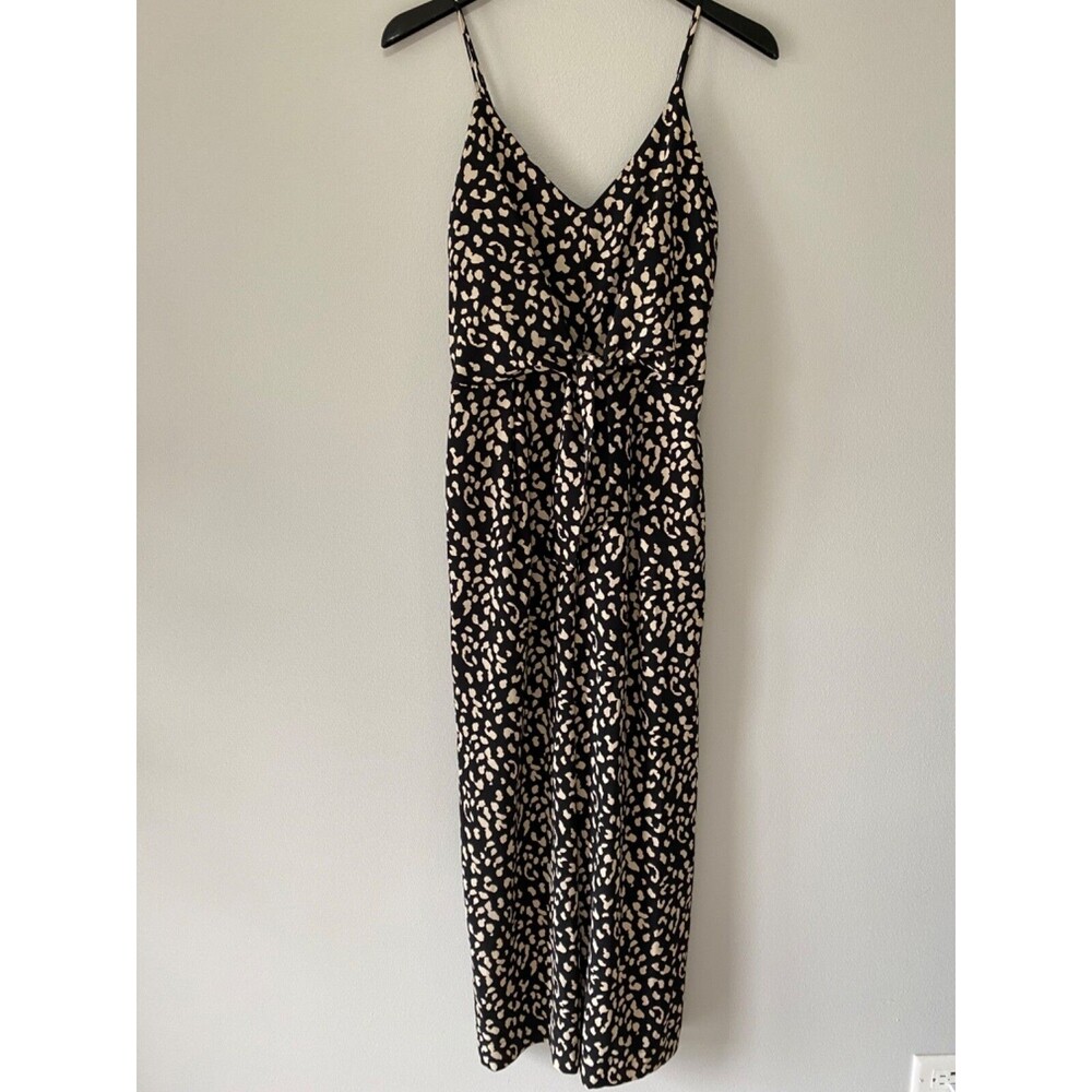 KLD Women's Sleeveless Black Animal Print Jumpsuit Size M - Picture 6 of 9